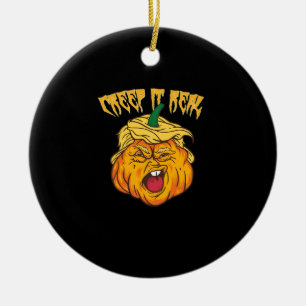 Crazy Halloween Pumpkin Trumpkin Costume Keramik Ornament