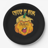 Crazy Halloween Pumpkin Trumpkin Costume Pappteller (Vorderseite)