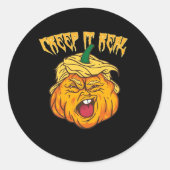 Crazy Halloween Pumpkin Trumpkin Costume Runder Aufkleber (Vorderseite)