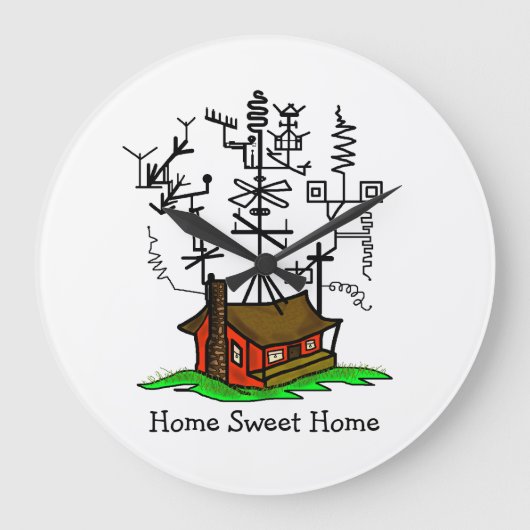 Crazy Ham Radio Antenna Clock von Brownielocks Große Wanduhr (Vorderseite)