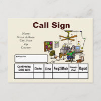 Crazy Ham Shack Cartoon QSL Card Anpassen!