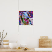 Crazy Happy Borzoi Dog Portrait Poster (Küche)