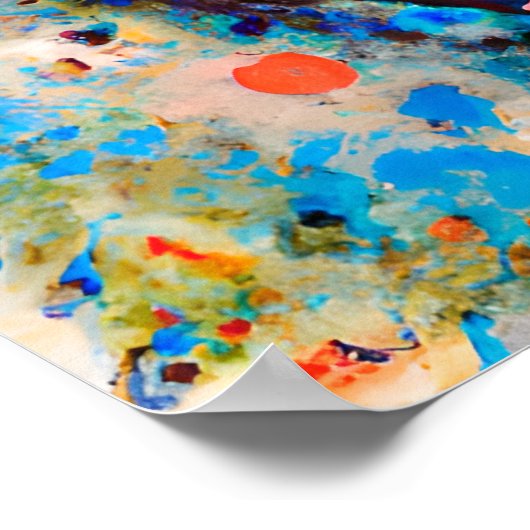 Crazy Happy Chow Chow Dog Portrait Poster (Ecke)