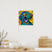 Crazy Happy Cockapoo Dog Art Portrait Poster (Küche)