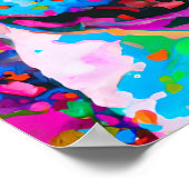 Crazy Happy French Bulldog Dog Art Portrait Poster (Ecke)