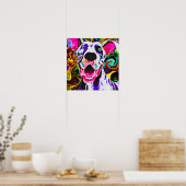 Crazy Happy Great Dane Dog Portrait Poster (Küche)