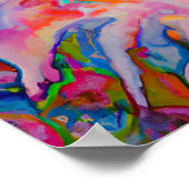 Crazy Happy Maine Coon Cat Kunstvoll wandern Poster (Ecke)