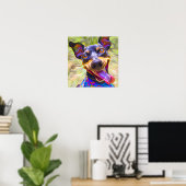 Crazy Happy Manchester Terrier Dog Art Portrait Poster (Heimbüro)