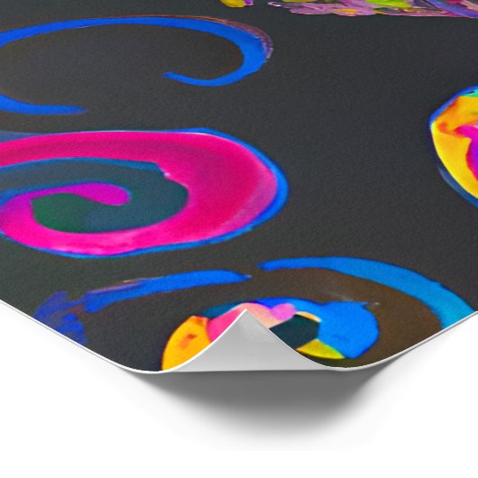 Crazy Happy Portugiesischer Wasserdog Portrait Art Poster (Ecke)