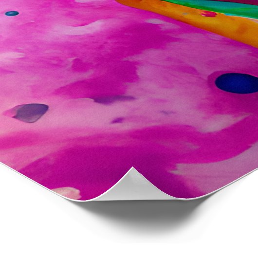 Crazy Happy Rhodesian Ridgeback Dog Portrait Art Poster (Ecke)