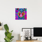 Crazy Happy Schnauzer Dog Portrait Poster (Heimbüro)