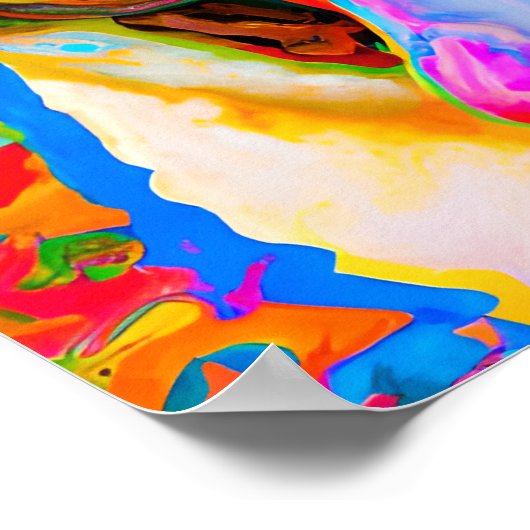 Crazy Happy Shar-Pei Dog Portrait Poster (Ecke)