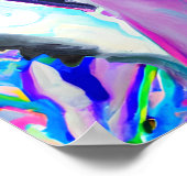 Crazy Happy Siberian Husky Dog Portrait Art Poster (Ecke)