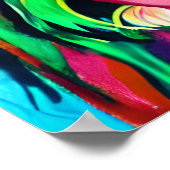 Crazy Happy Tibetan Terrier Dog Portrait Art Poster (Ecke)