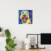 Crazy Happy Wheaten Terrier Dog Portrait Poster (Heimbüro)