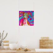 Crazy Happy Whippet Dog Portrait Poster (Küche)