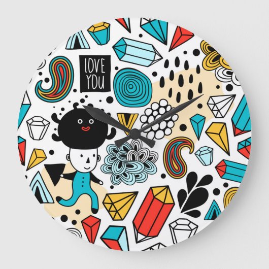Crazy head große wanduhr (Vorderseite)