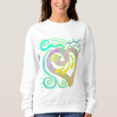 Crazy Heart Abstrakte Kunst zu tragen Sweatshirt (Vorderseite)