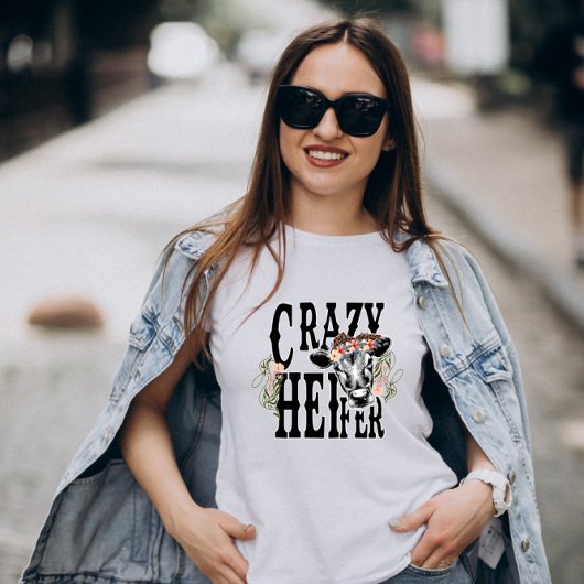 Crazy Heifer - Blumenkuh T-Shirt