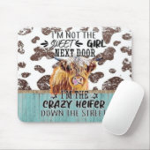 Crazy Heifer Down Street Mousepad (Mit Mouse)