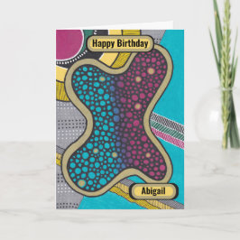 Crazy hell Amöbe, Doodle-Stil, personalisiert, Karte