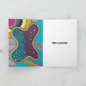 Crazy hell Amöbe, Doodle-Stil, personalisiert, Karte (Innenseite)