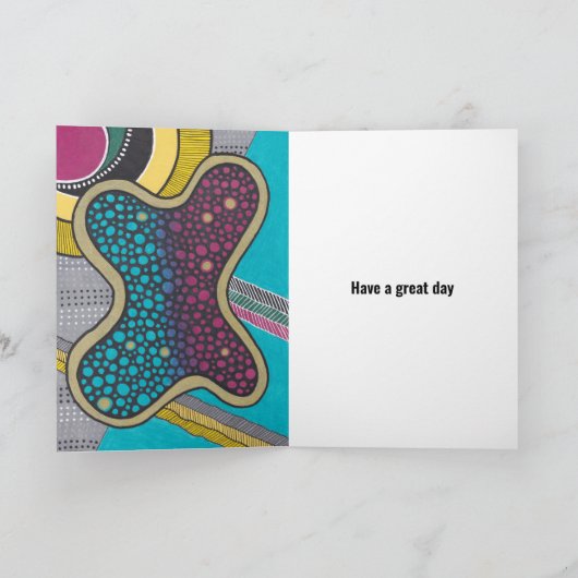 Crazy hell Amöbe, Doodle-Stil, personalisiert, Karte (Innenseite)