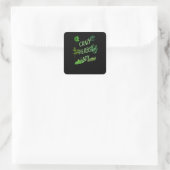 Crazy Herbs Lady Quadratischer Aufkleber (Tasche)