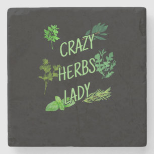 Crazy Herbs Lady Steinuntersetzer
