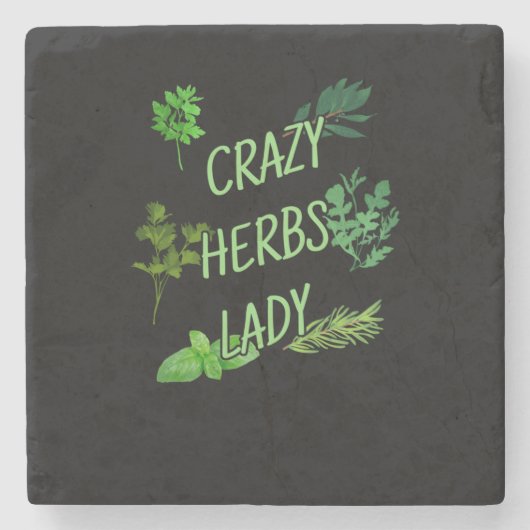 Crazy Herbs Lady Steinuntersetzer (Vorderseite)