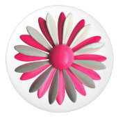 Crazy Hippie Pink Daisy Blume Floral BOHO Spring Keramikknauf (Vorderseite)