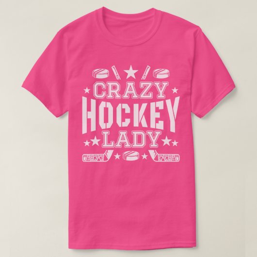 Crazy Hockey Lady Ice Hockey T-Shirt (Design vorne)