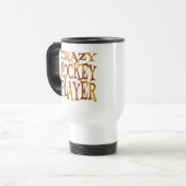 Crazy Hockey Player in Gold Reisebecher (Vorderseite Links)