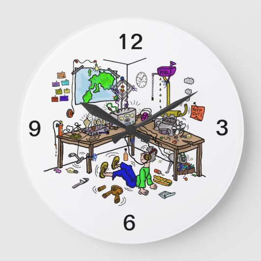 Crazy Home Brew Ham Radio Shack Clock Große Wanduhr (Vorderseite)