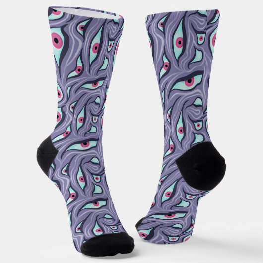 Crazy Horror Socken mit bösen Augen - Pastel Goth (Gewinkelt)