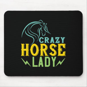 Crazy Horse Lady Reitpferd Lover - Reiten Mousepad