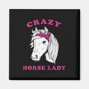 Crazy Horse Lady Reitsport Pferde Spaß Magnet