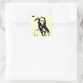 Crazy Horse Native American Quadratischer Aufkleber (Tasche)