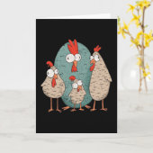 Crazy Huhn Karte (Gelbe Blume)