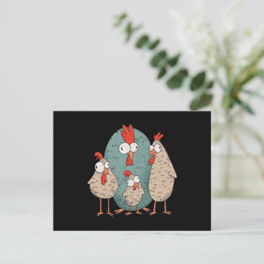 Crazy Huhn Postkarte (Stehend Vorderseite)