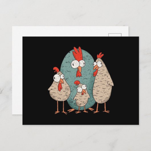 Crazy Huhn Postkarte (Vorne/Hinten)