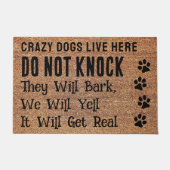Crazy Hunde Funny Dog Lover Paw Print Willkommensb Fußmatte (Vorderseite)