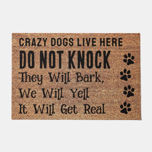 Crazy Hunde Funny Dog Lover Paw Print Willkommensb Fußmatte (Vorderseite)