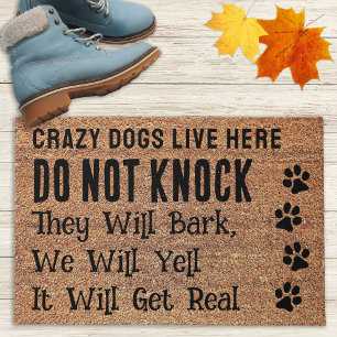 Crazy Hunde - Welcome Doormat - Dog Paw Print Fußmatte