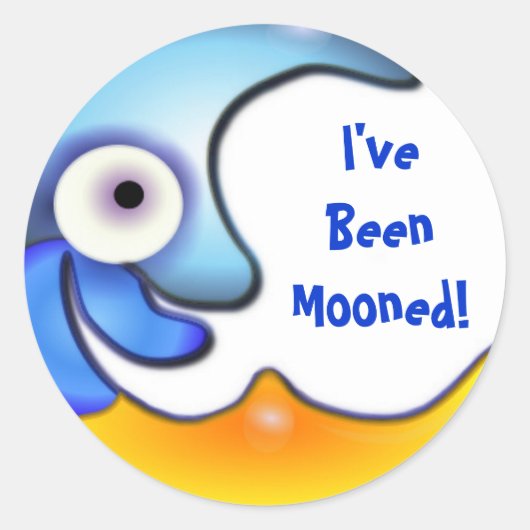 Crazy "I have been Mooned" Cartoon Sticker (Vorderseite)