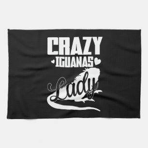 Crazy Iguana Lady Geschirrtuch