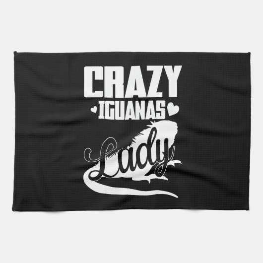 Crazy Iguana Lady Geschirrtuch (Horizontal)