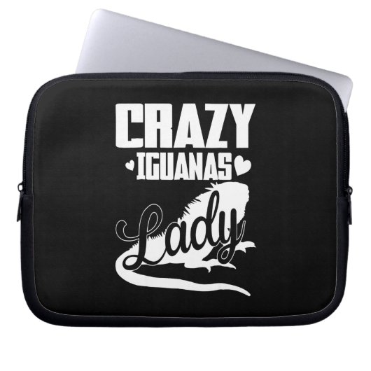 Crazy Iguana Lady Laptopschutzhülle (Vorderseite)