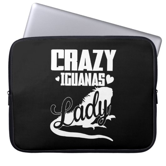 Crazy Iguana Lady Laptopschutzhülle (Vorderseite)