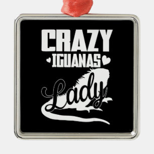 Crazy Iguana Lady Ornament Aus Metall